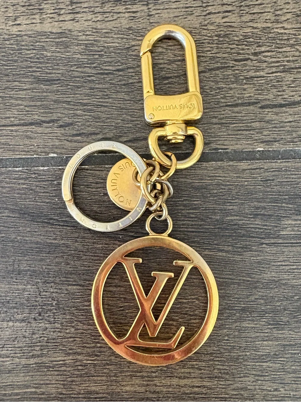 Louis Vuitton Gold and Silver LV Circle Key Holder